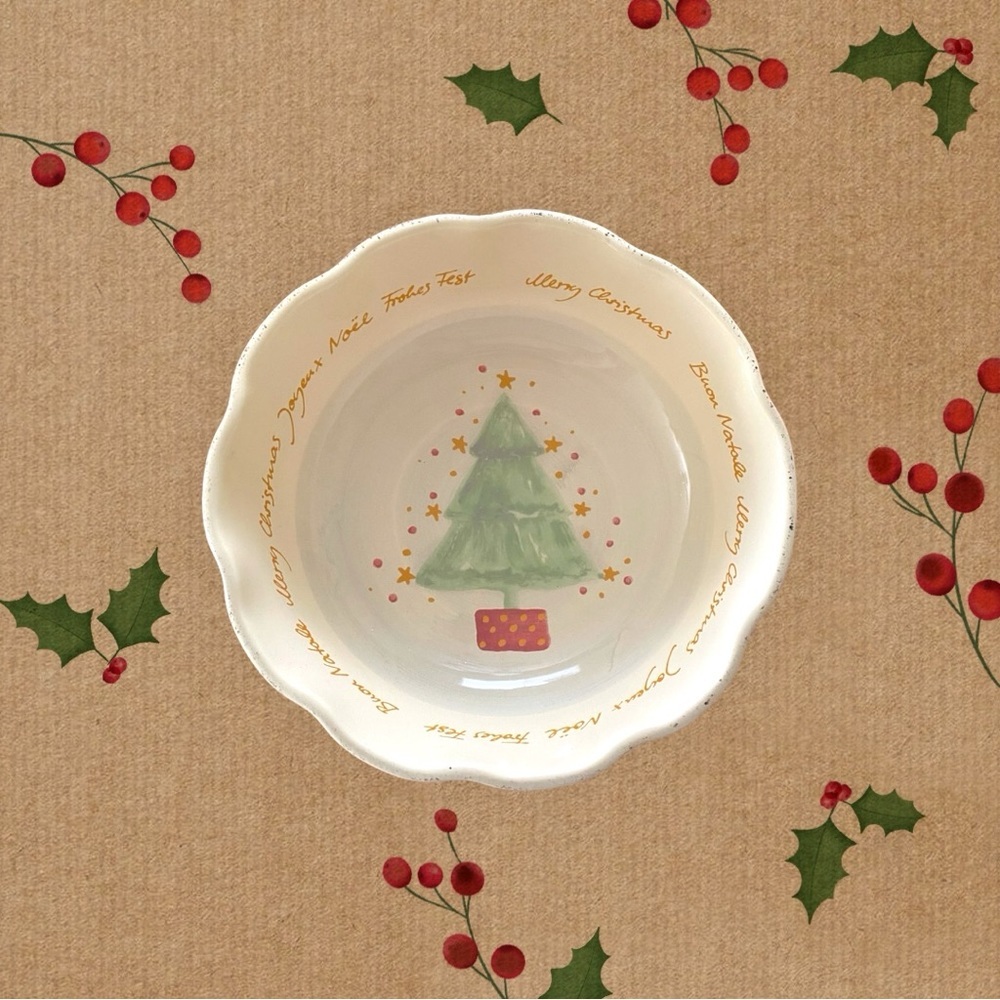 COPY - CHRISTMAS IN FOUR LANGUAGES bowl